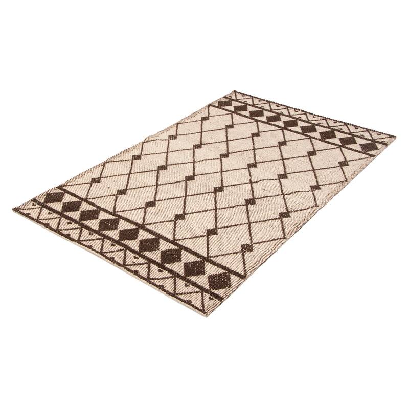 ECARPETGALLERY Braid weave Sienna Cream Wool Rug - 4'11 x 8'0