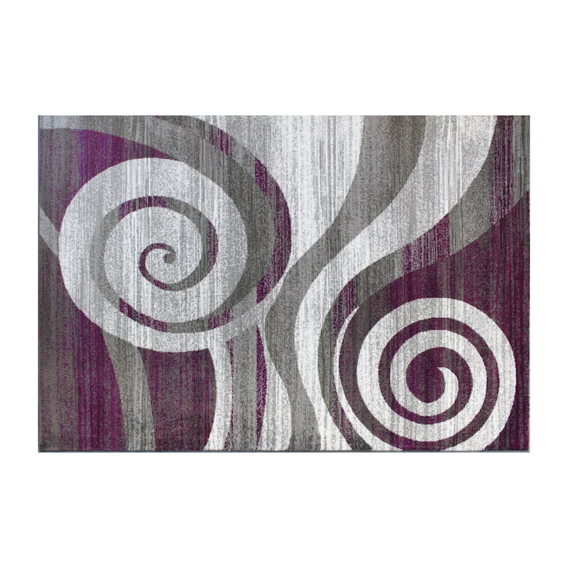 Modern Swirl Design Olefin Area Rug