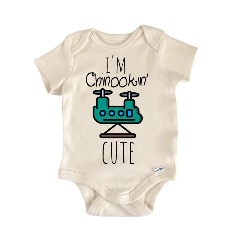Chinook Helicopter Military - Baby Bodysuit - Natural - 0-3M