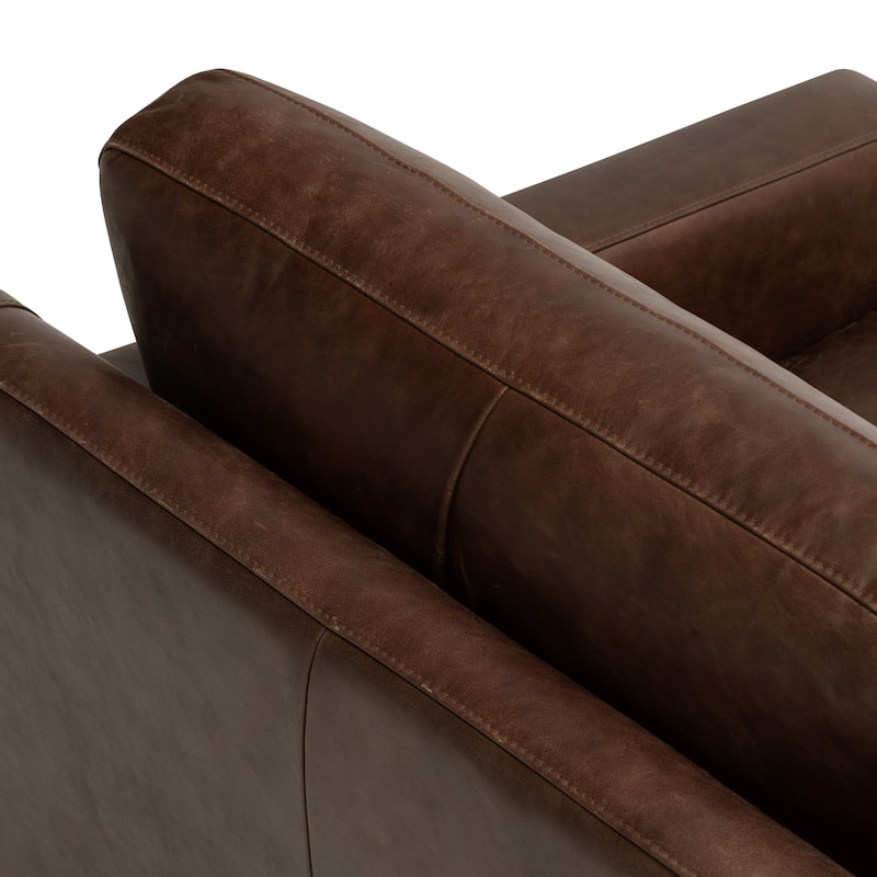 Poly & Bark Sorrento 35" Lounge Chair - Full Grain Genuine Italian Leather