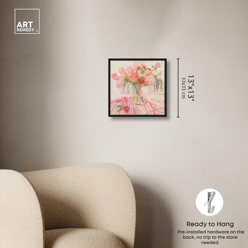 Candy Stripe Bloom Canvas by Art Remedy