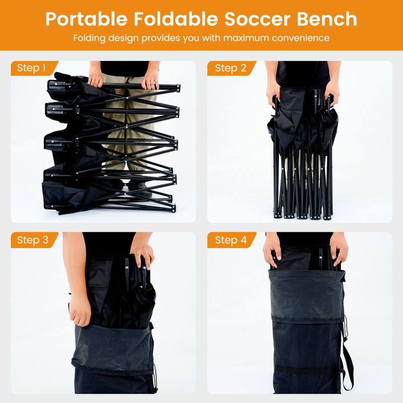 Portable Folding Soccer Benches for Team, 4/6/9 Seats with Carry Bag