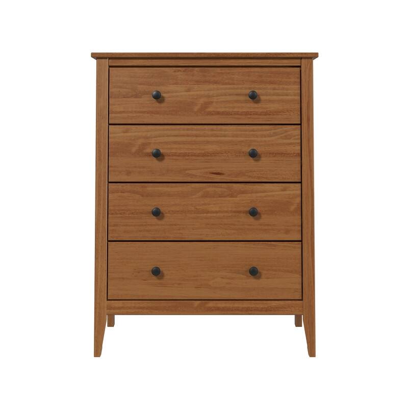 Jela Solid Wood 4 Drawer Dresser - Caramel