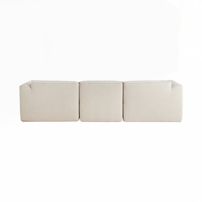 4-seater with pure sponge seat cushions and a detachable footstool includes 3 throw pillows