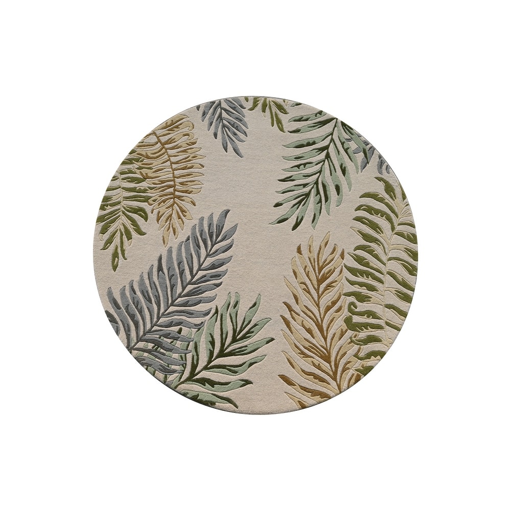 Domani Saunt Hand Tufted Wool Neutral & Tropical Area Rug