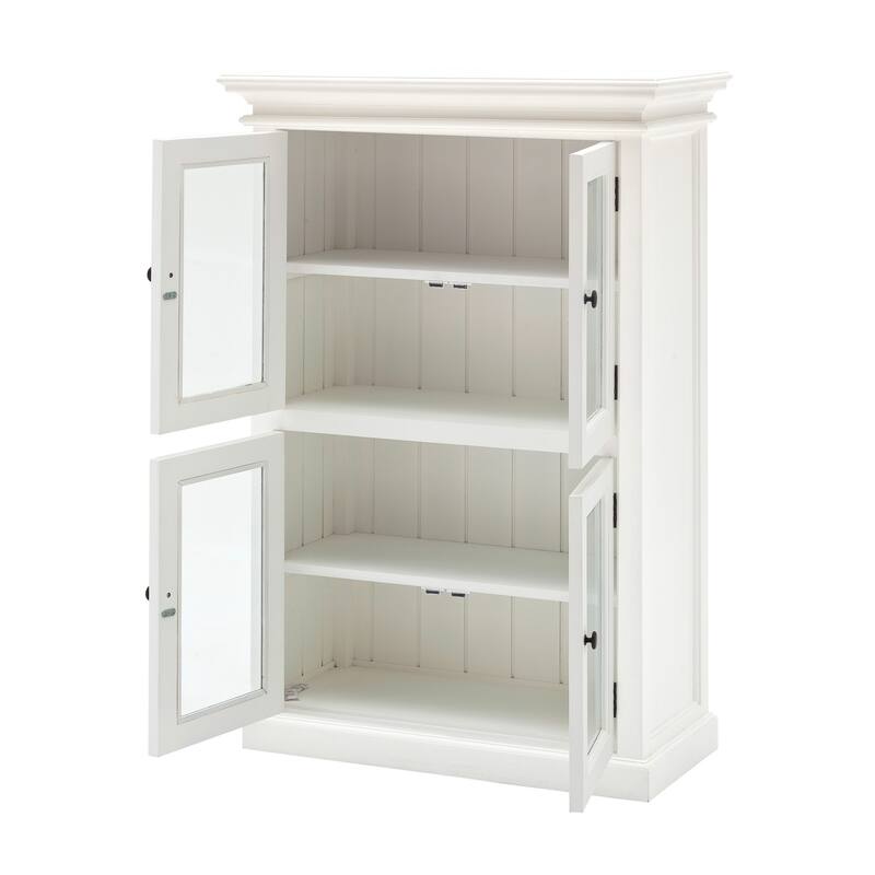 Classic White Two Level Storage Cabinet - 35.43" W x 15.75" D x 51.18" H