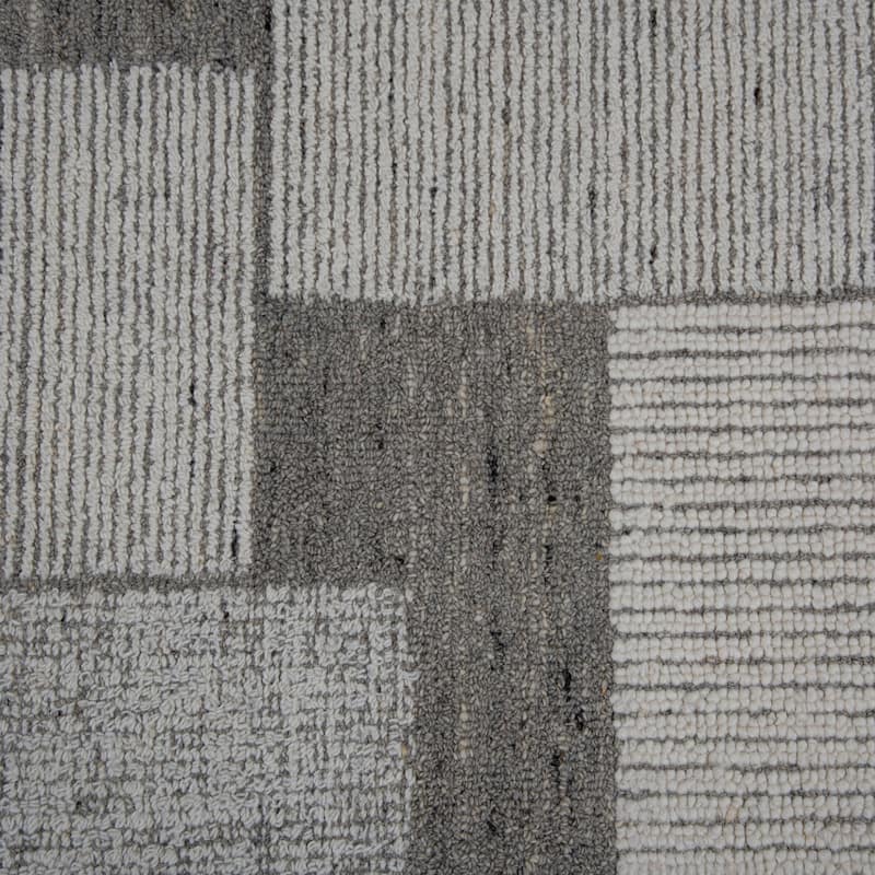 Alora Decor Maude Hand-Tufted Color-Block Grey/Ivory Area Rug