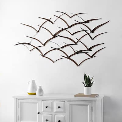 SAFAVIEH Fione Bird Silhouette Wall Decor - 42" W x 3" L x 23.5" H - 42Wx3Dx24H