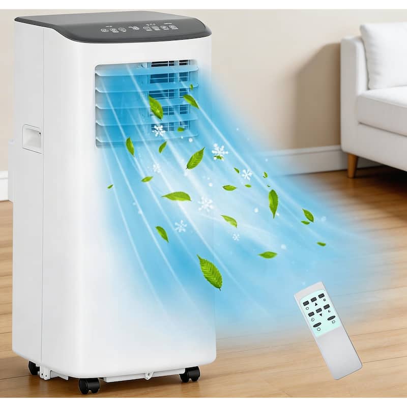 3-in-1 Air Conditioners, with Cooling, Fan, and Dehumidifier, 8000 BTU - Grey