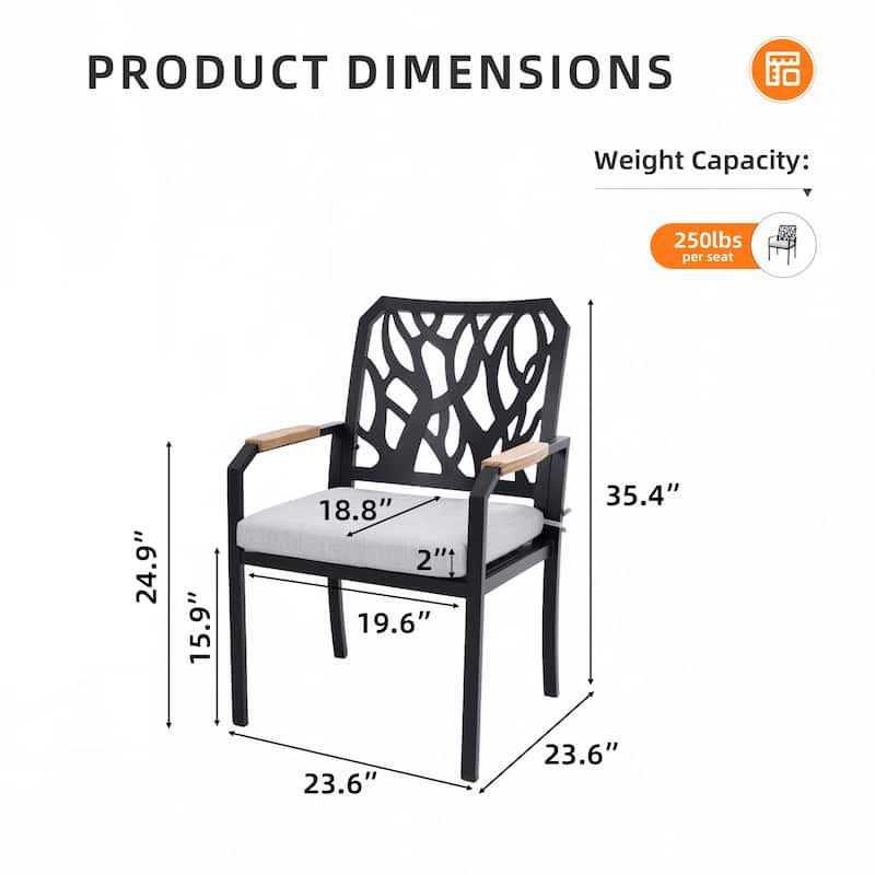 Outdoor Patio Dining Chairs 2PCS