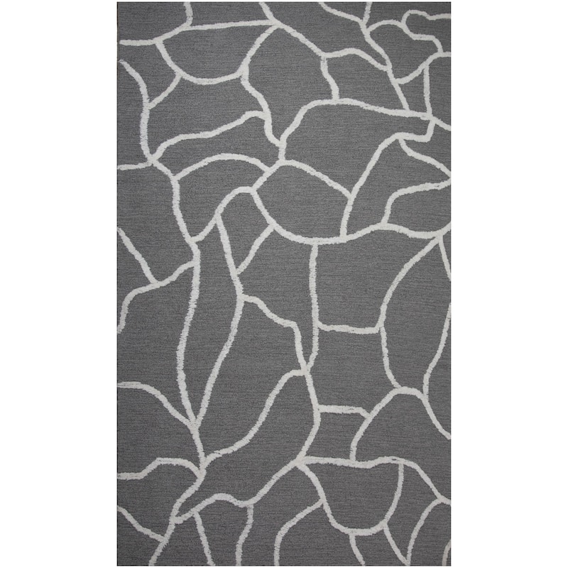Alora Decor Weston Hand-tufted Abstract Wool Rug - Grey - 5' x 7'6"