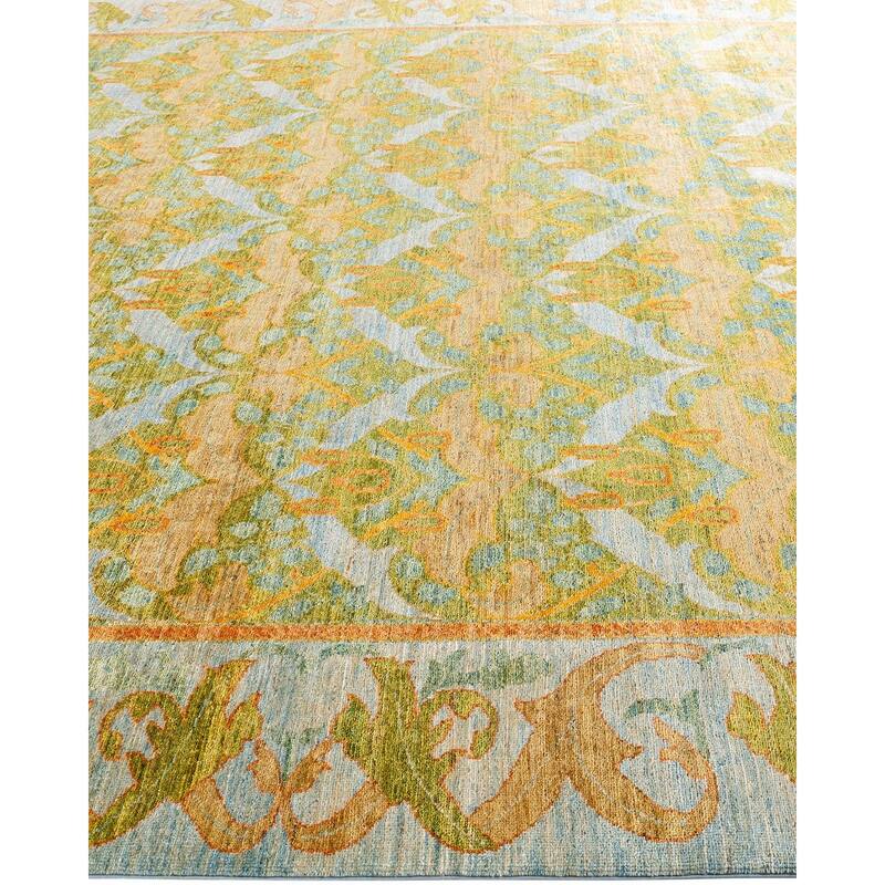 Overdyed, One-of-a-Kind Hand-Knotted Area Rug - Green - 8' 10" x 12' 3"