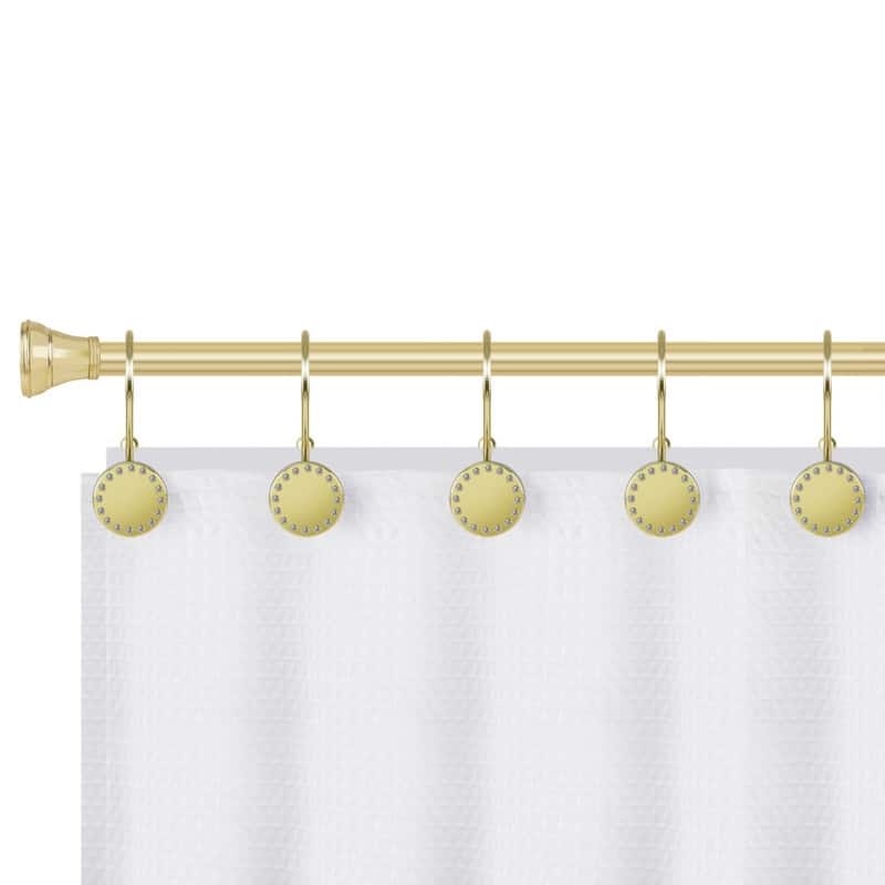 Utopia Alley Shower Hooks, Double Shower Curtain Hooks for Bathroom, Crystal Design, Set of 12