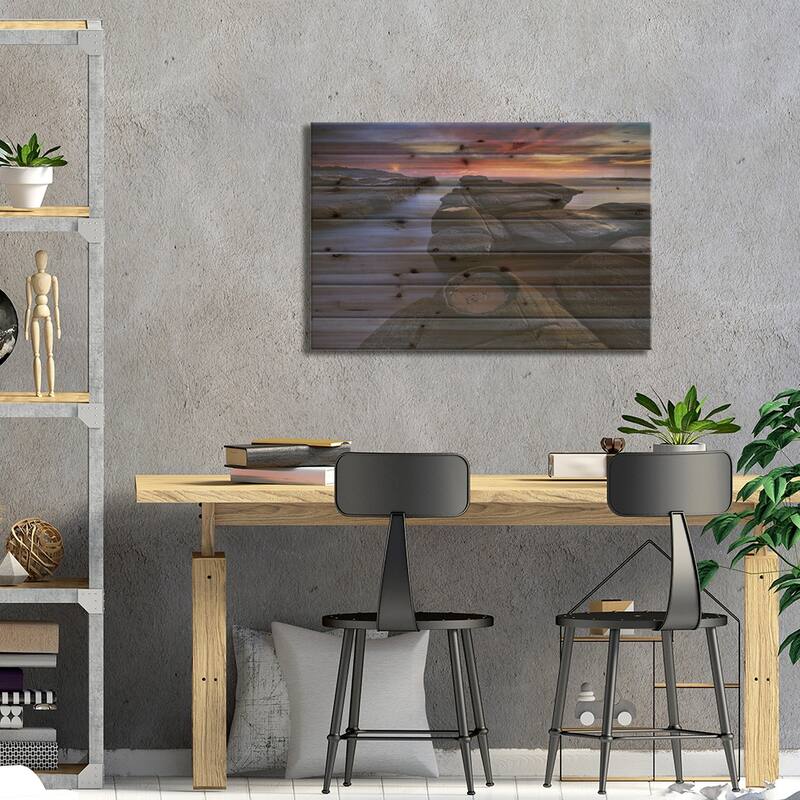Lighthouse Print On Wood by Yan Zhang - Multi-Color