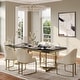 preview thumbnail 11 of 58, Modern Marble Dining Table with White Rectangular Tabletop Gold Stainless Legs, Dining Room Table 78.74" - Black