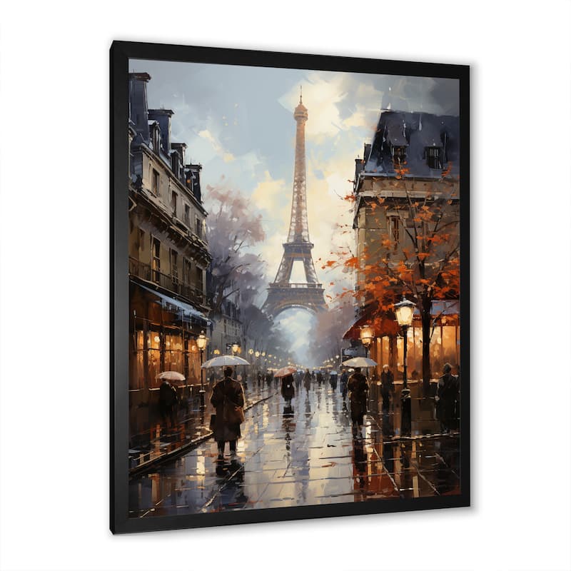 Designart "Eiffel Paris In 19 Century" City Paris Framed Canvas Prints