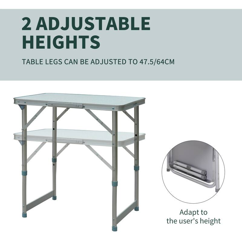 Outsunny Folding Camping Table With Height Adjustability