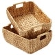preview thumbnail 43 of 45, Hyacinth Seagrass Oval Storage Baskets with Wooden Handles Woven Bins Natural - Hyacinth - Large
