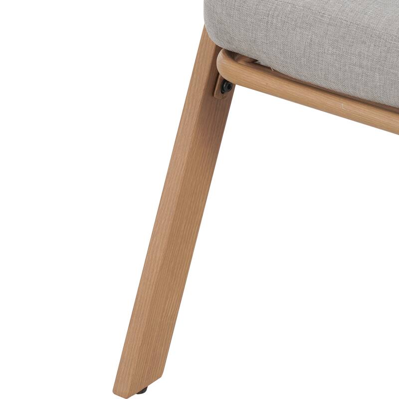 Roomfitters Outdoor Patio Chairs with Cushions, Acacia Frame Woven Rope Design, Set of 2