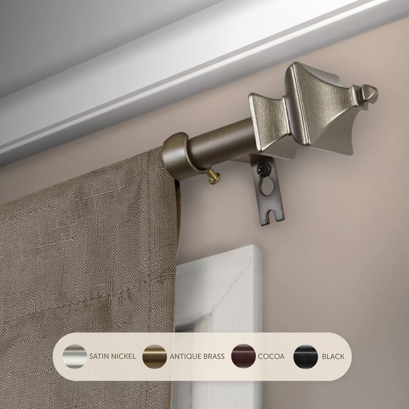 InStyleDesign Tierra Adjustable Curtain Rod - 28 to 48 inches - Antique Gold