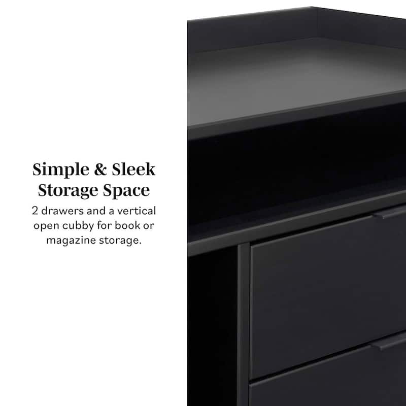 Middlebrook Modern Gallery-Top Solid Wood Nightstand (Set of 2)