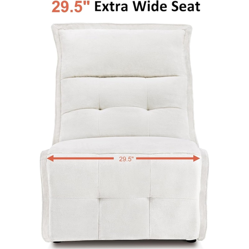 MCombo Armless Power Recliner Chair with USB Ports, 3.5" Wall Clearance Electric Reclining Sofa Chair for Living Room, ALR01