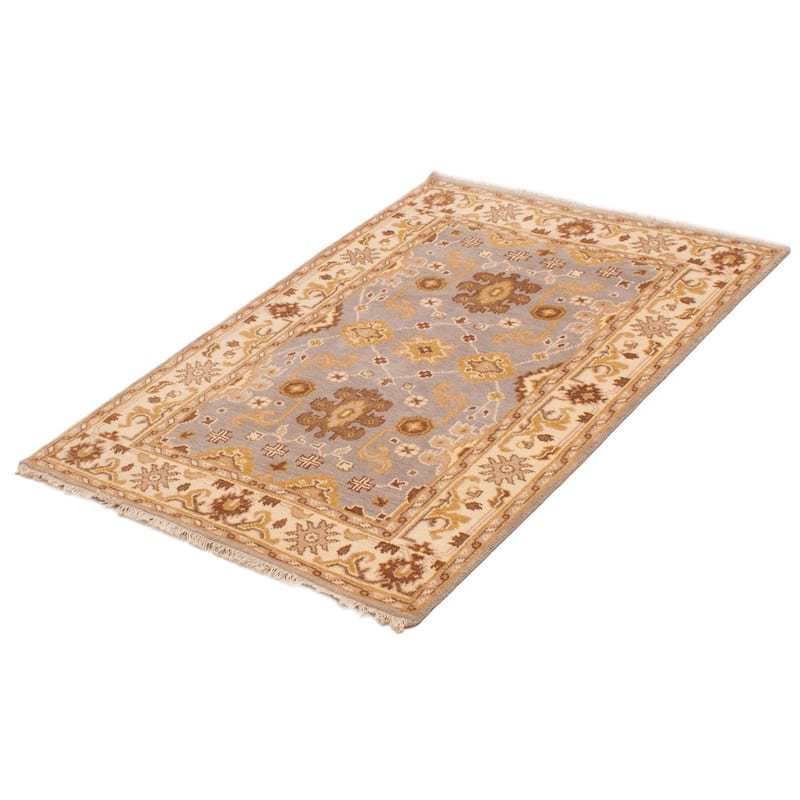 ECARPETGALLERY Hand-knotted Royal Oushak Grey Wool Rug - 4'1 x 5'11