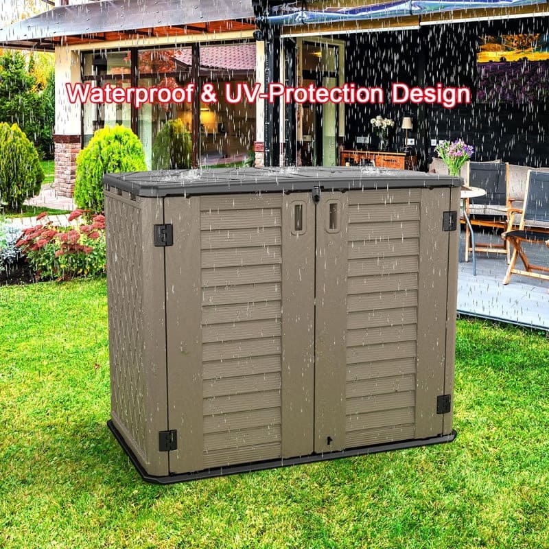 Outdoor Resin Deck Box Storage Shed for Garden,Patios,Backyards,Tools