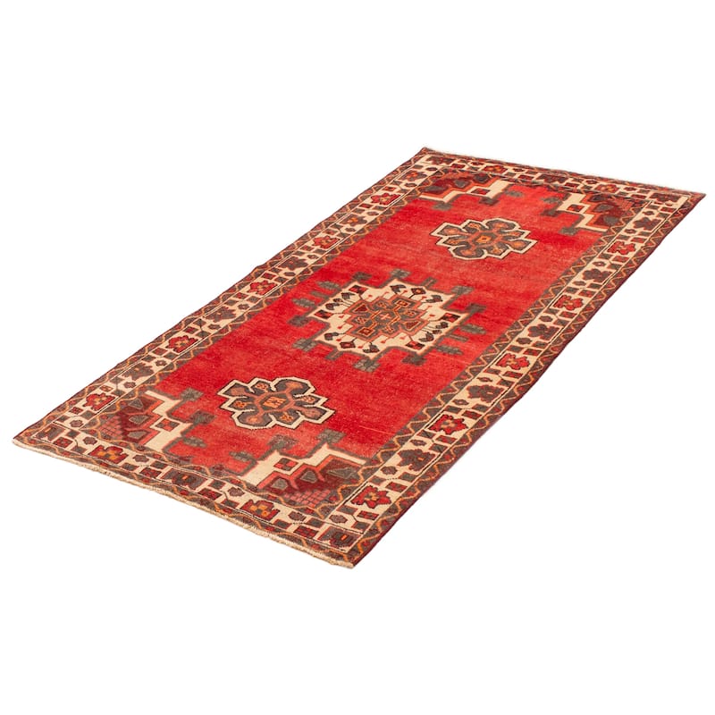 ECARPETGALLERY Hand-knotted Andelz Red Wool Rug - 4'0 x 7'9