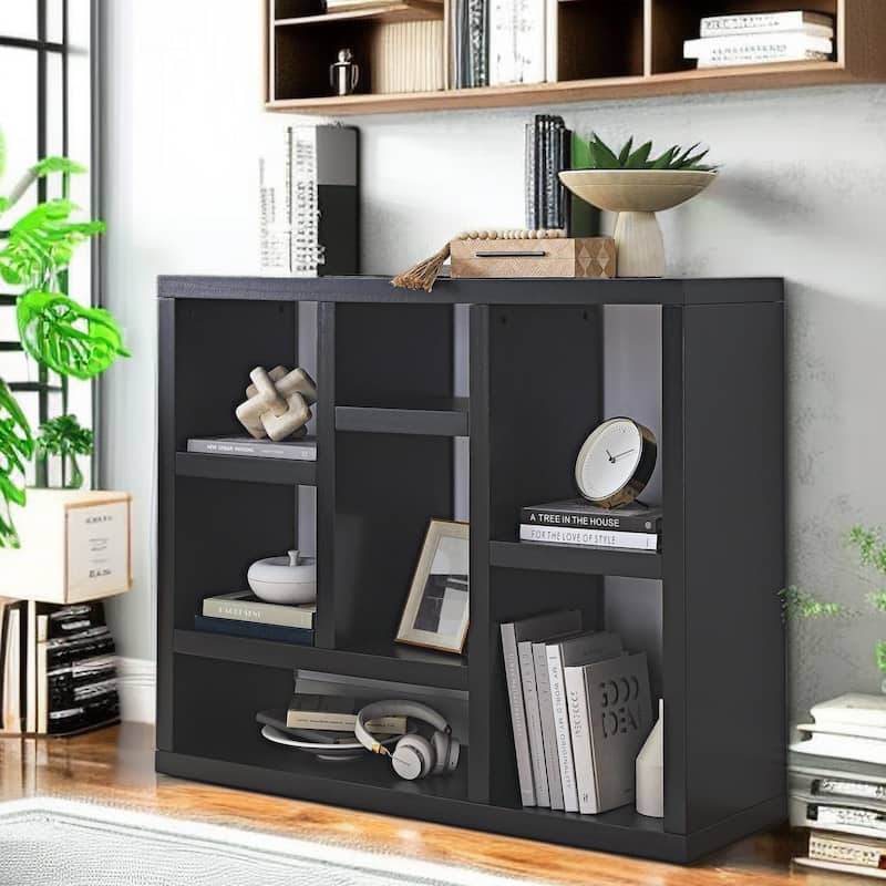 3-Shelf Solid Wood Bookcase Vintage Storage Cabinet Rack