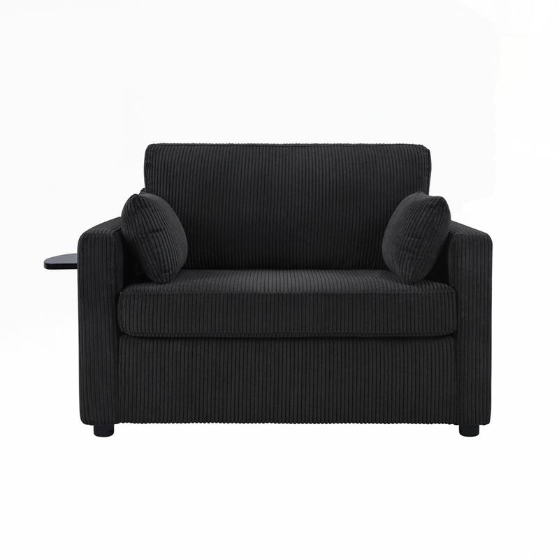 Sleeper Sofa Loveseat Sofa with a Foldable Mattress and Storage Pocket and Two USB Ports - 2 Seat