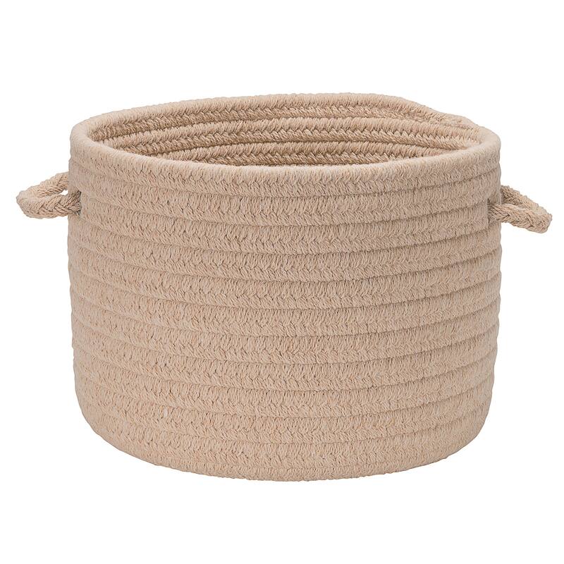Bristol Braided Wool blend Storage Basket - 18"x18"x12" - Oatmeal
