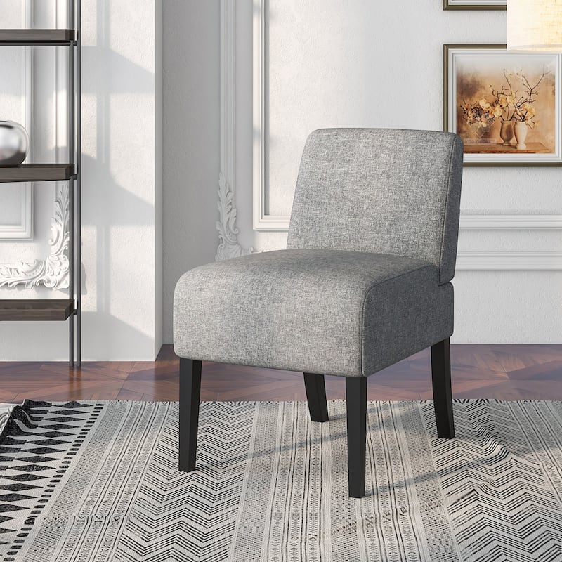 Gymax 4PCS Armless Accent Chair w/ Rubber Wood Legs Modern Vanity