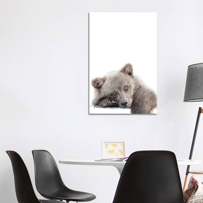 iCanvas "Woodland Sleeping Bear Cub" by Watercolor Luv Canvas Print - 40x26x1.5