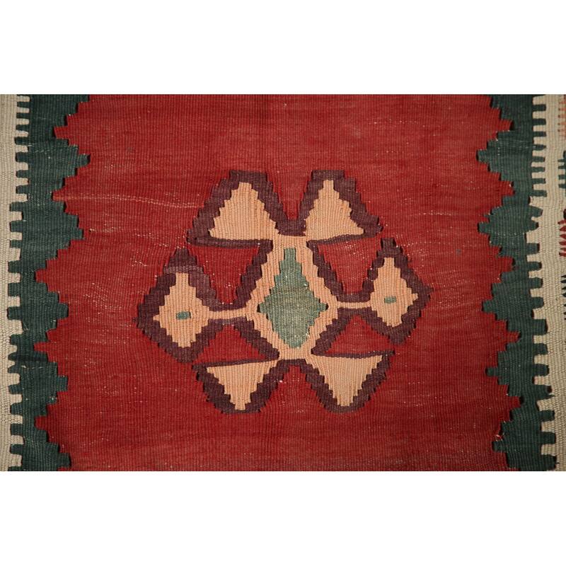 Vegetable Dye Kilim Qashqai Persian Antique Area Rug - 4'8"x 9'3"