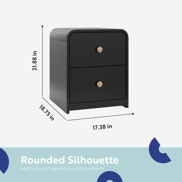 dimension image slide 3 of 4, Storkcraft Next Santos 2-Drawer Nightstand