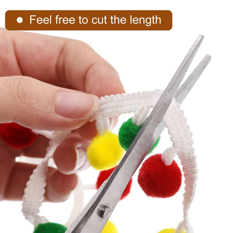 5 Yards Pom Pom Ball Fringe Trim Ribbon Sewing for DIY Projects Multicolor