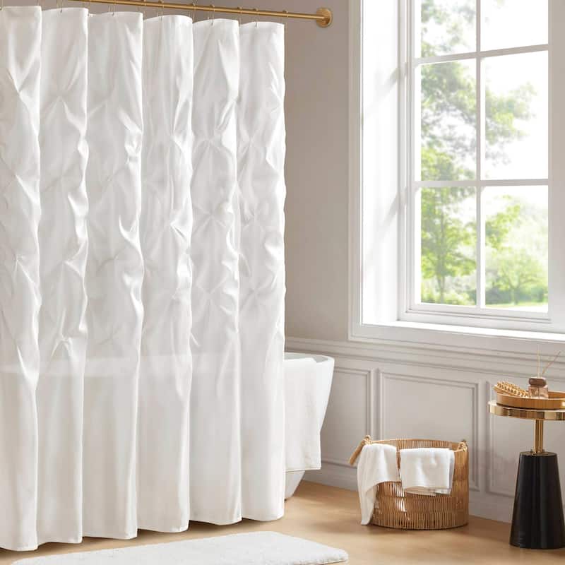 Madison Park Laurel Tufted Semi-Sheer Shower Curtain