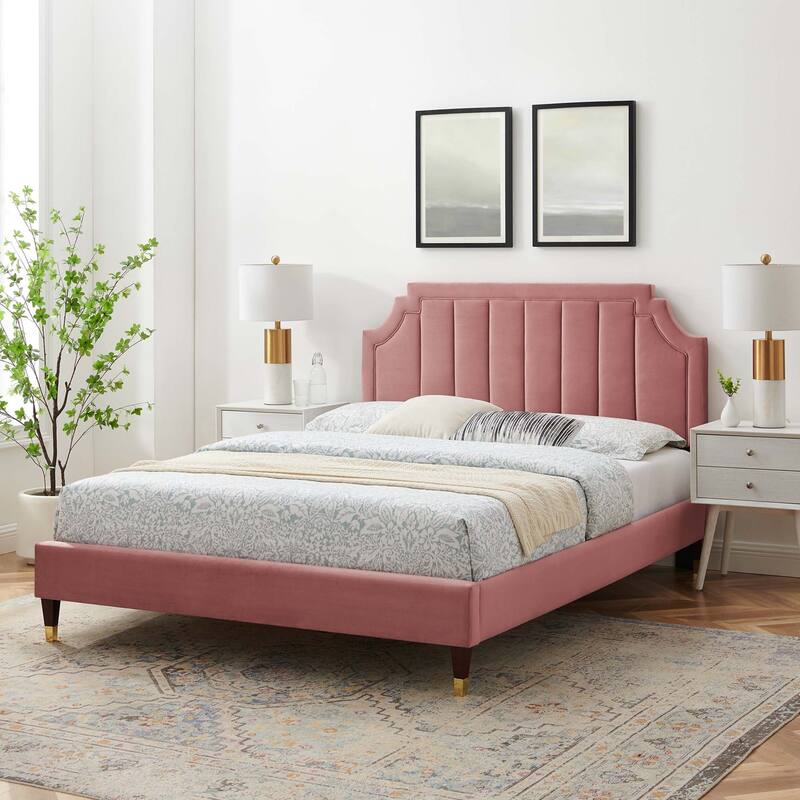 Sienna Performance Velvet Queen Platform Bed