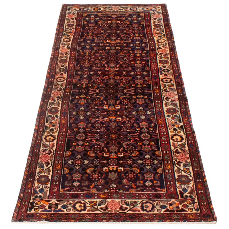 ECARPETGALLERY Hand-knotted Andelz Navy Wool Rug - 3'7 x 10'0