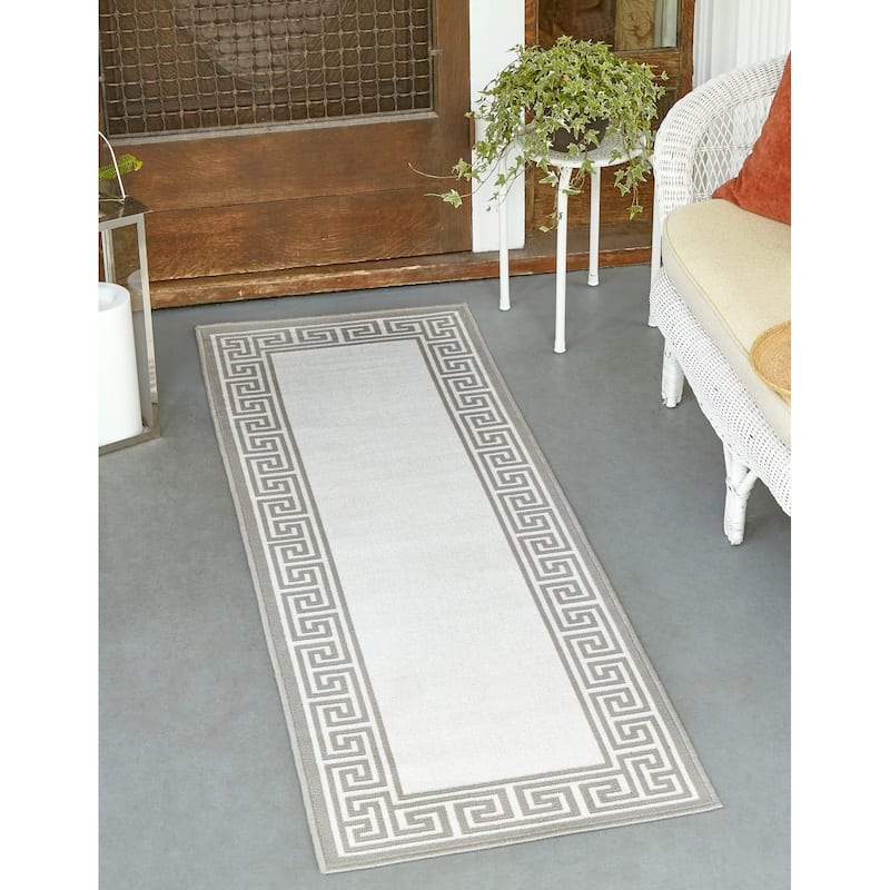 Outdoor Trisha Collection Area Rug - Ivory - 2'x8'