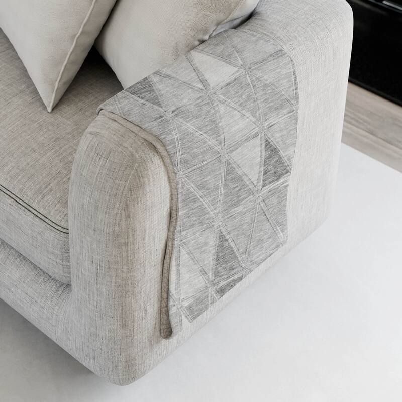 Premium Machine Washable Modern Diamonds Sherpa Throw Blanket - Gray - 4'2" x 5'10"