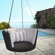 preview thumbnail 4 of 27, The Novogratz Poolside Collection Sally Black Wicker Patio Hanging Swing