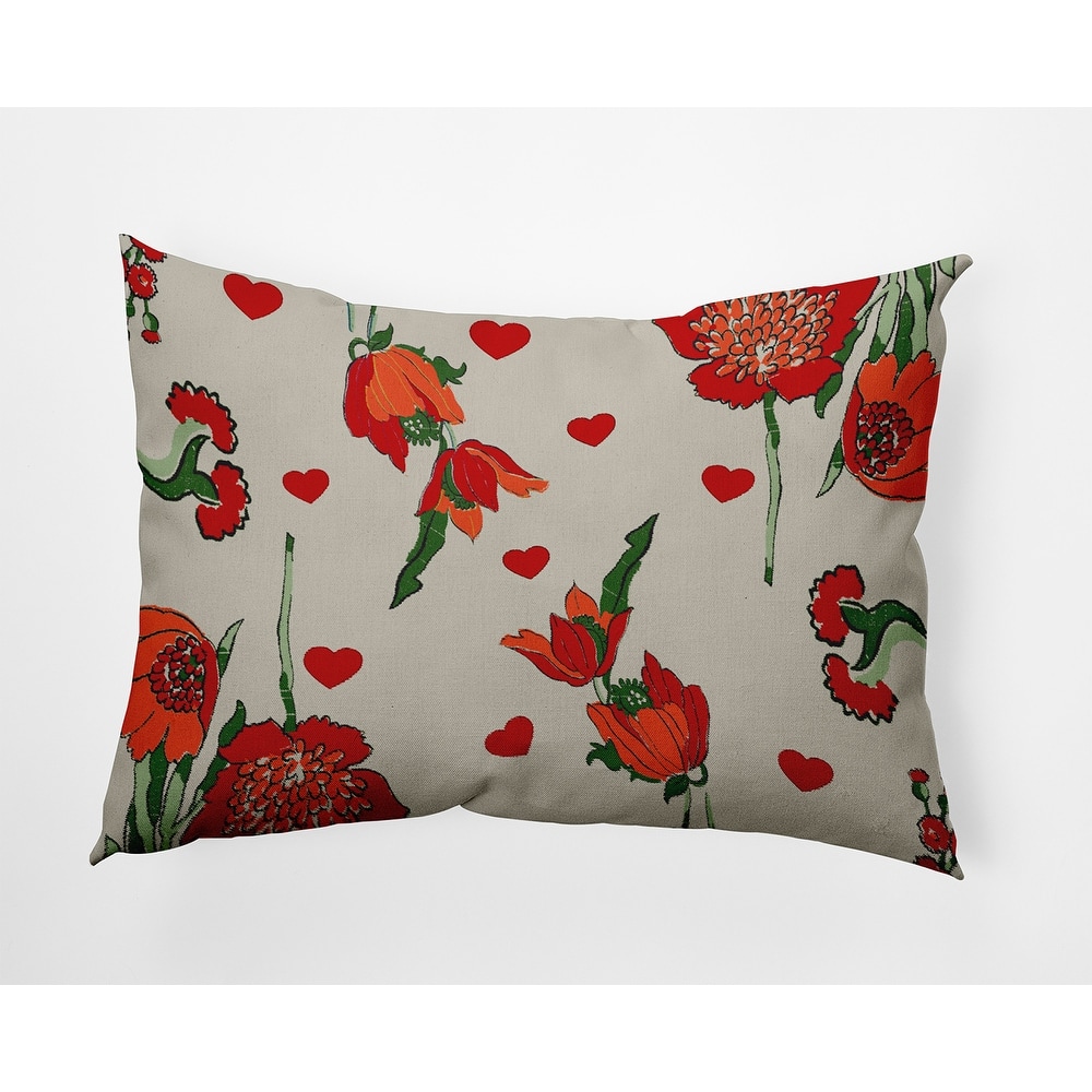 Love In The Garden Valentines Day Decorative Throw Pillow