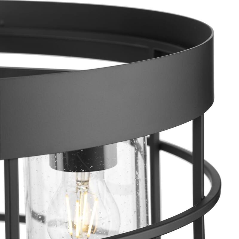 Burgess Collection Four-Light Matte Black Modern Farmhouse Chandelier - 23.75 in x 23.75 in x 9 in