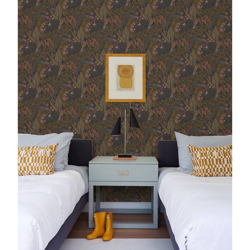 Pip & Lo Gold Cranberry Poise Peel & Stick Wallpaper