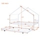 preview thumbnail 18 of 43, Metal Adorable House Full Size House Bed with Twin Size Trundle Bed,Kids and Baby
