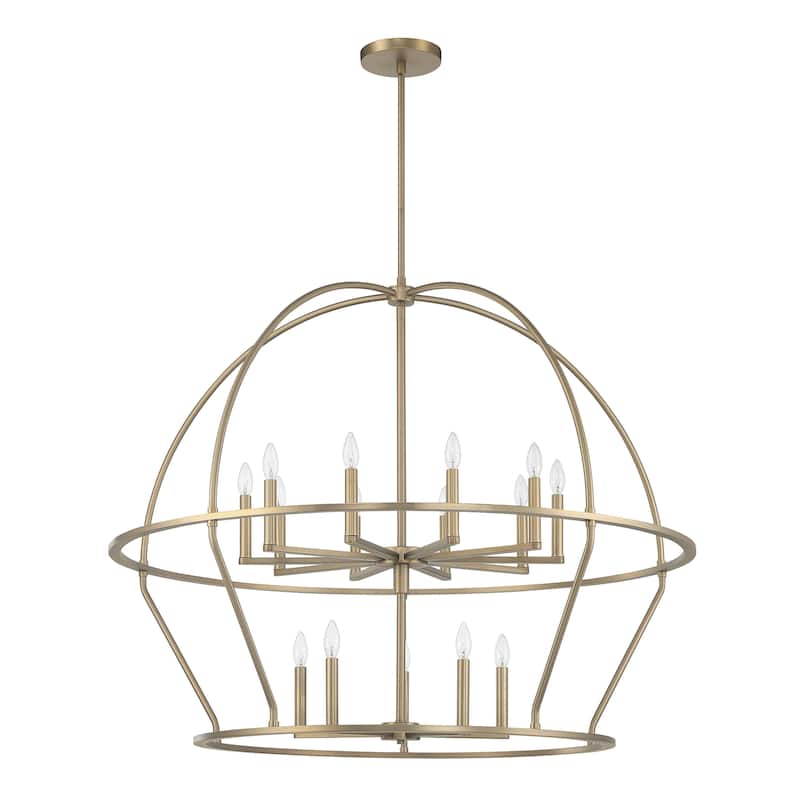 Abbott 15 Light Vibrant Gold Chandelier - 48"W x 39.5"H - 48"W x 39.5"H