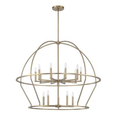 Abbott 15 Light Vibrant Gold Chandelier - 48"W x 39.5"H