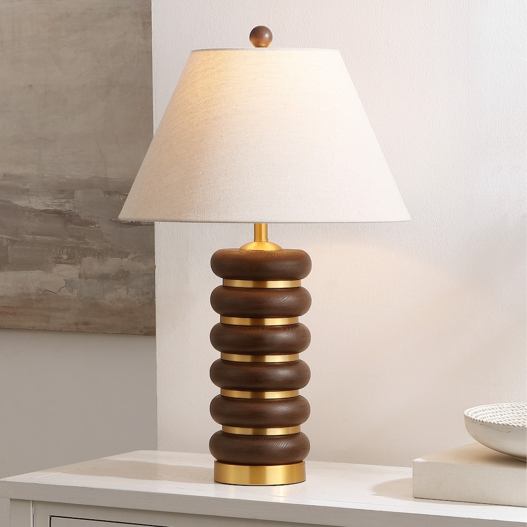 SAFAVIEH Arani 25-inch Resin & Metal Table Lamp (LED Bulb Included) - 16"W x 16"D x 25"H